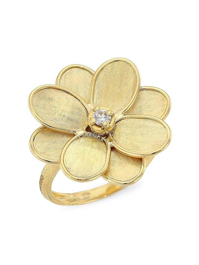 Womens Petali 18K Yellow Gold & Diamond Flower Ring Product Image