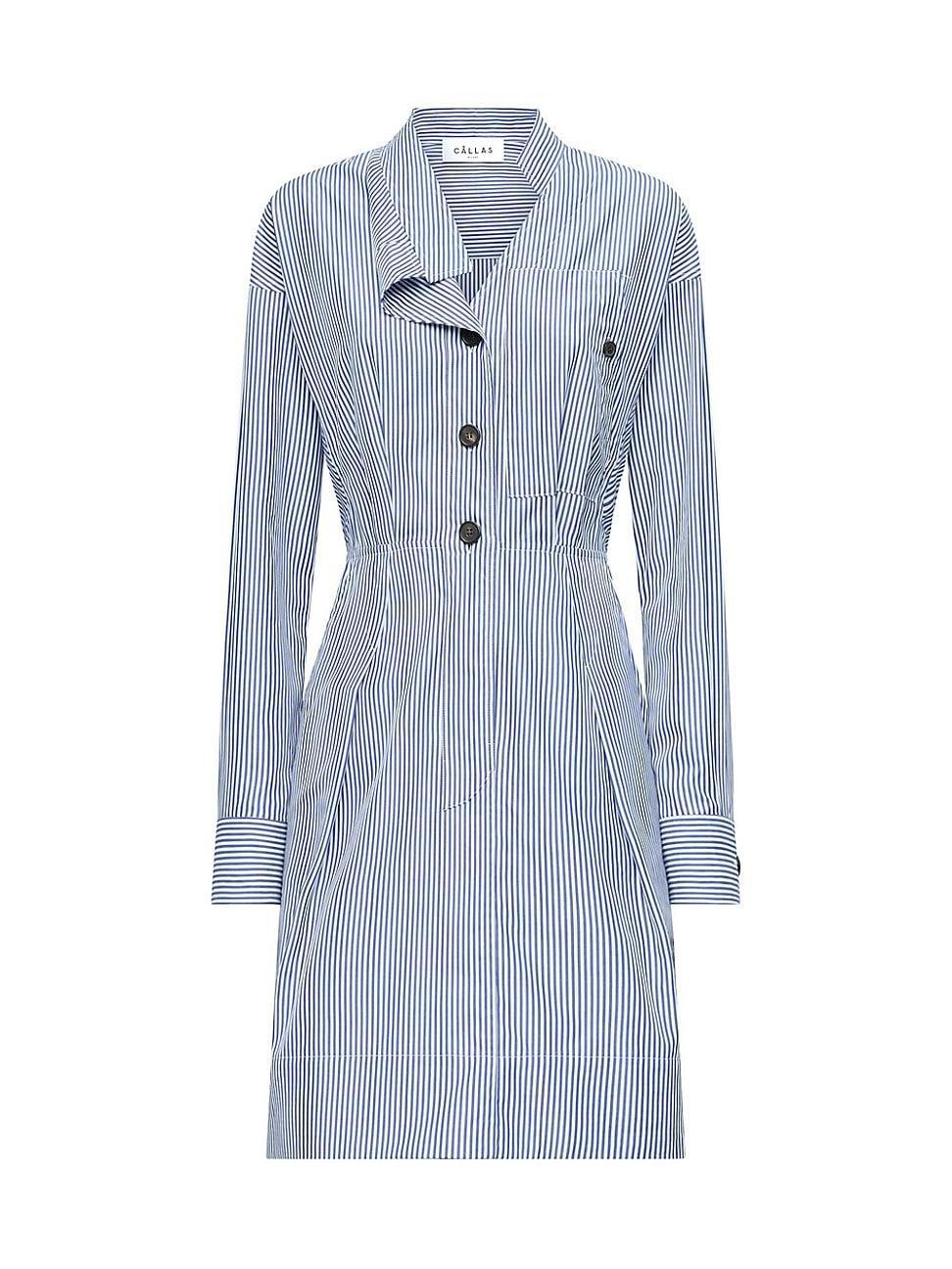 Womens Hardy Long Sleeve Asymmetrical Button Front Shirt Dress Product Image