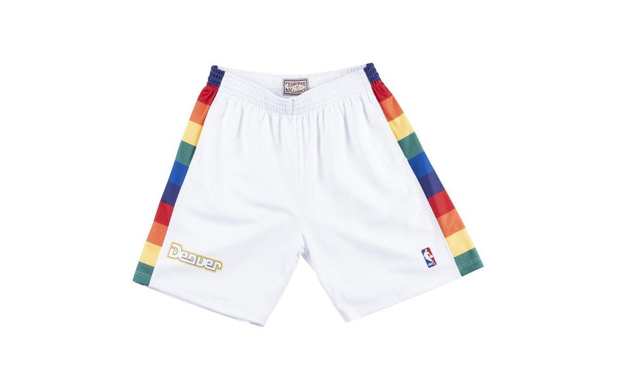 Mens Mitchell & Ness White Denver Nuggets Hardwood Classics Primary Logo Swingman Shorts Product Image