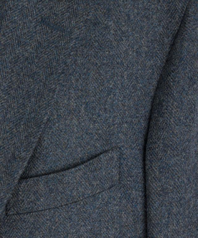 Italian Wool Sport Coat in Blue Herringbone Product Image