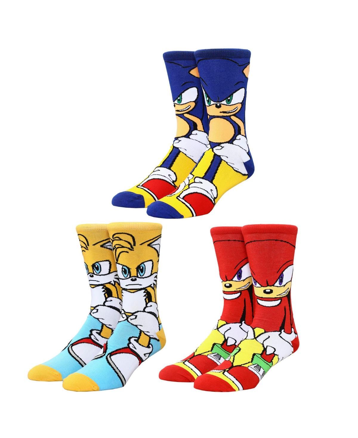 Mens Sonic Hedgehog 3-Pack Crew Socks Product Image