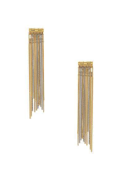 DEMARSON Naya Chain Fringe Earrings - GOLD/ SILVER Product Image