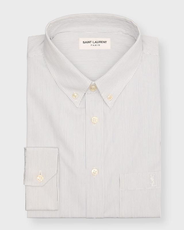 Mens Striped Poplin Dress Shirt Product Image