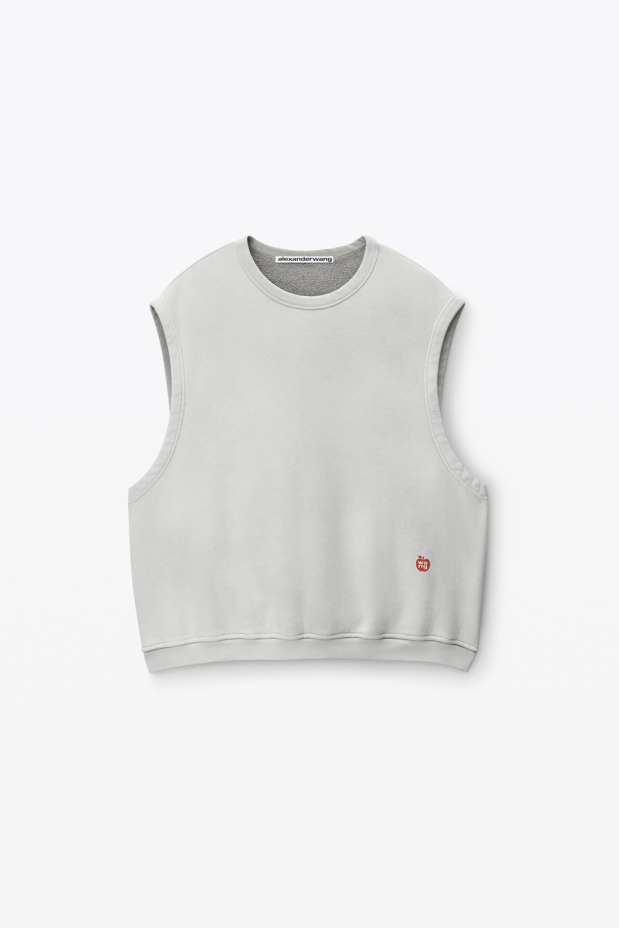 Sleeveless Crew Neck Vest In Terry Product Image