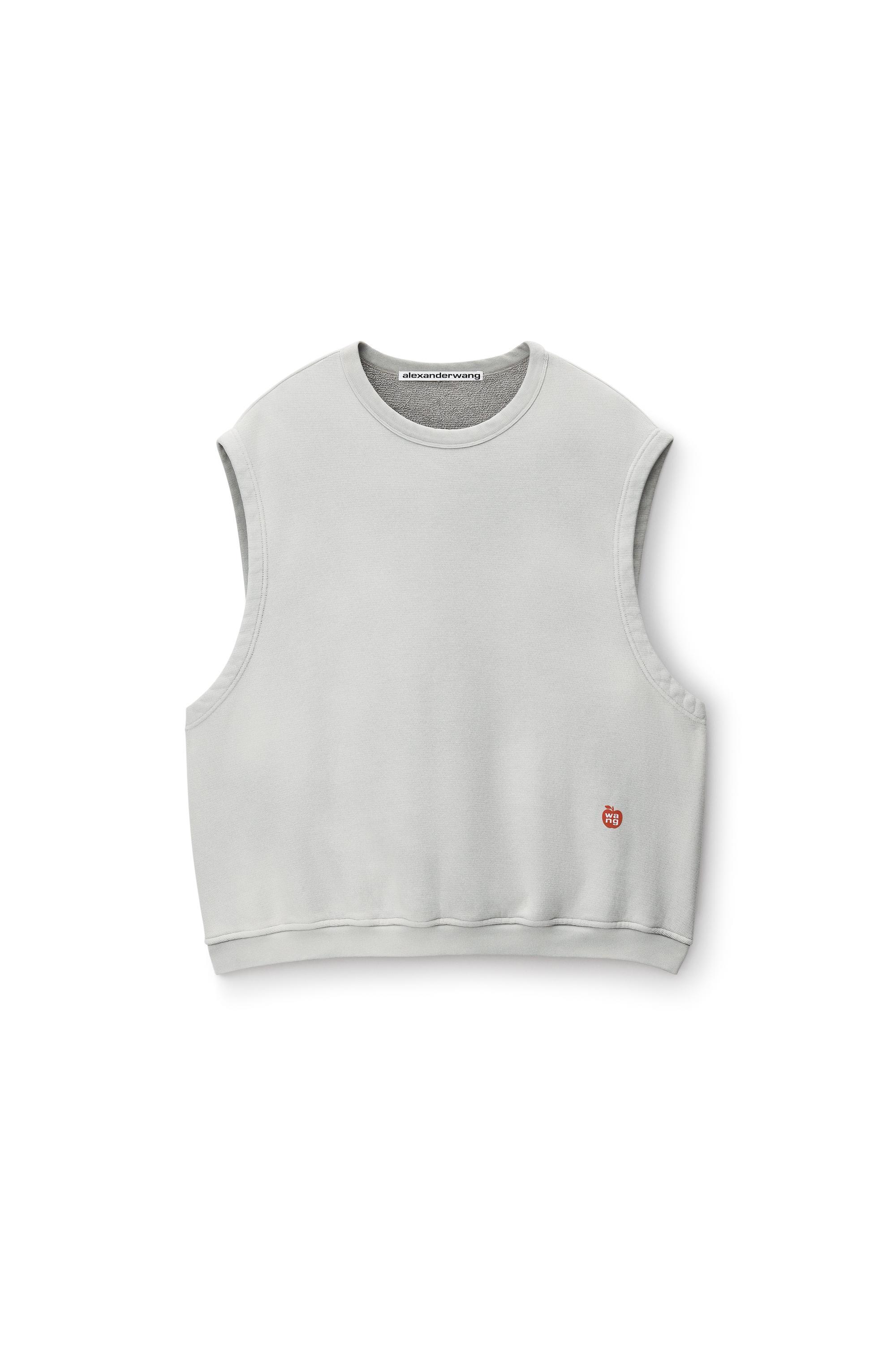 Sleeveless Crew Neck Vest In Terry Product Image