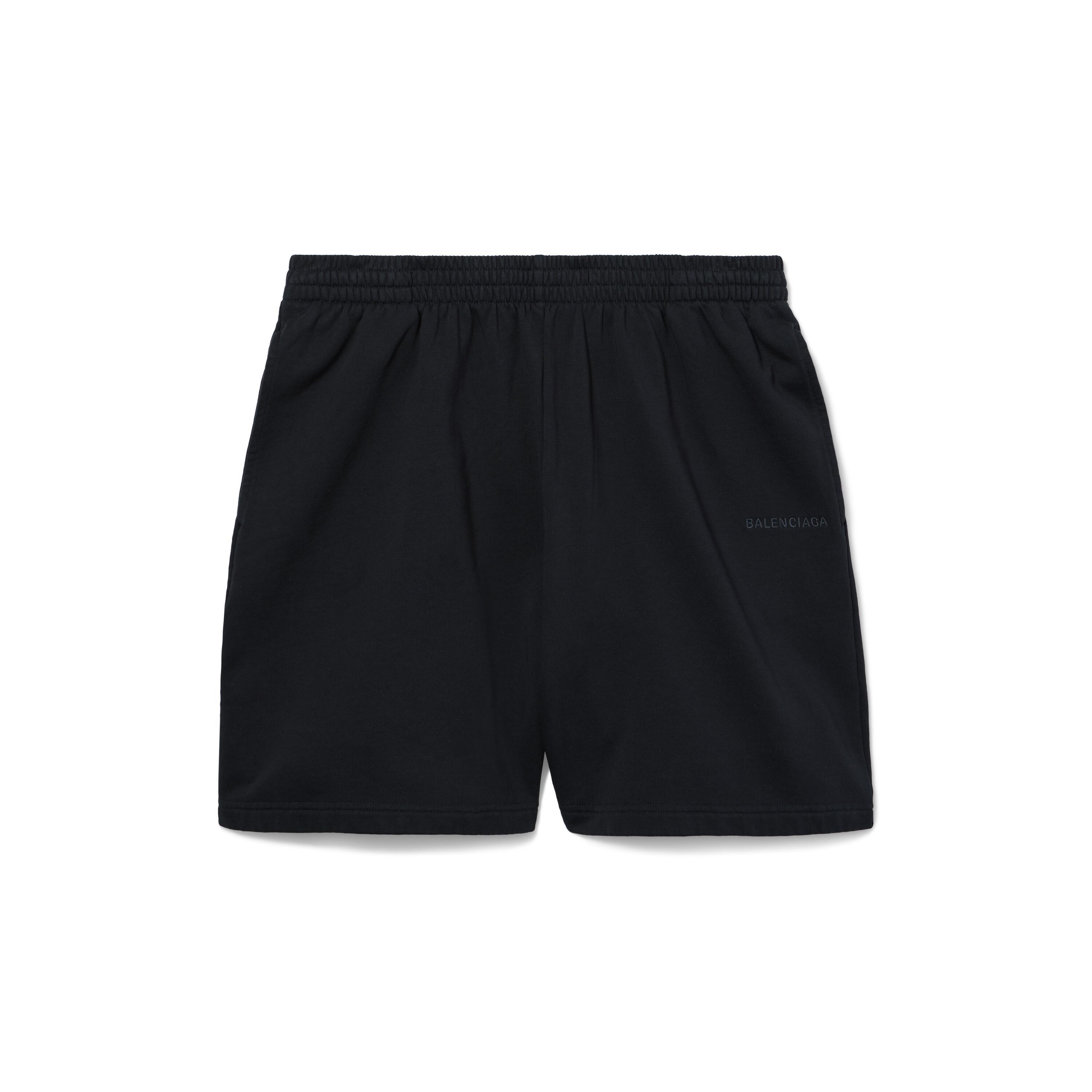 I Love Paris & Balenciaga Sweat Shorts in Black Faded Product Image