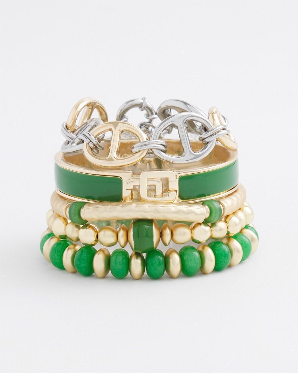 Jade Bead Bar Stretch Bracelet Product Image