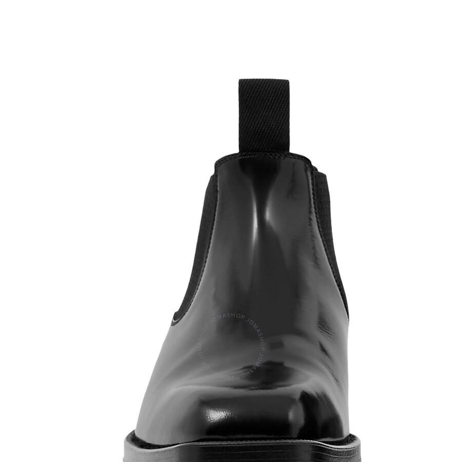 BURBERRY Square-toe Leather Chelsea Boots In Black Product Image