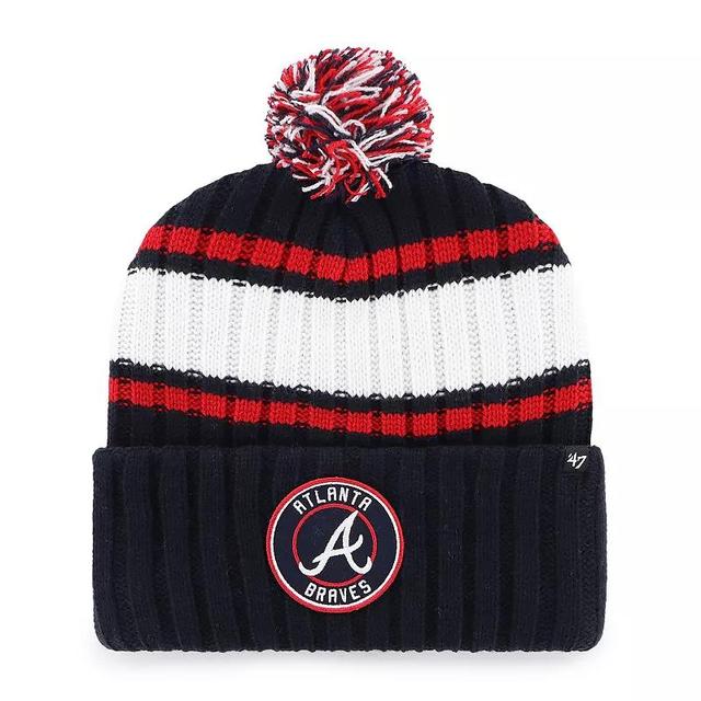 Mens 47 Atlanta Braves Plateau Cuffed Knit Hat with Pom, Blue Product Image