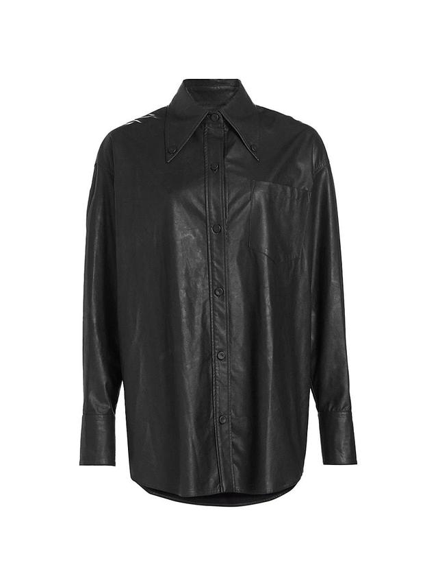 Womens Sunday Scaries Annotto Vegan Leather Shirt Product Image