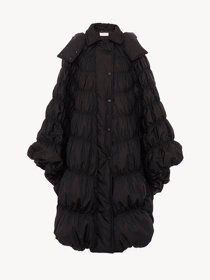 Ruched puffer cape coat Product Image