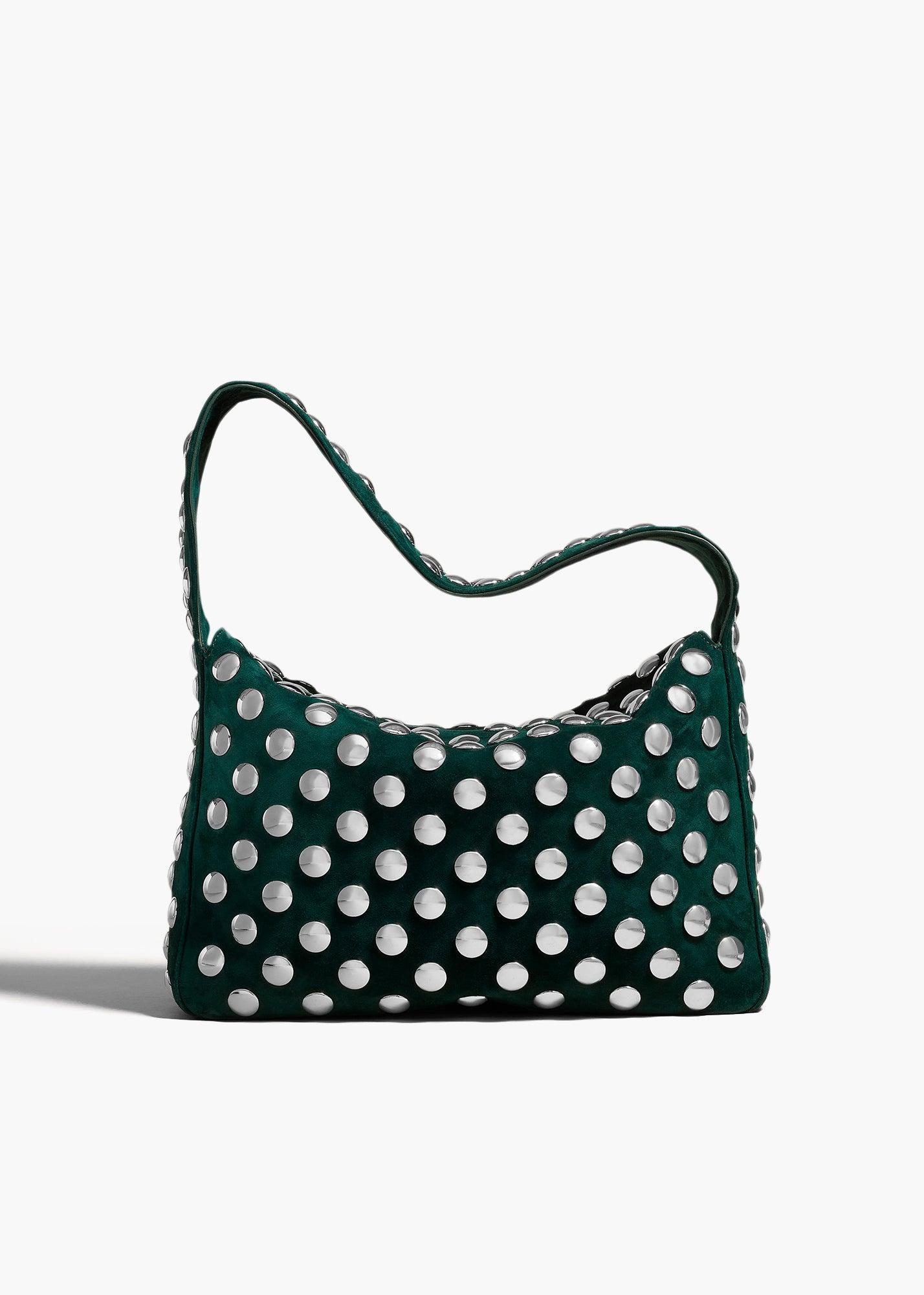 Elena Bag in English Green Suede with Studs Product Image