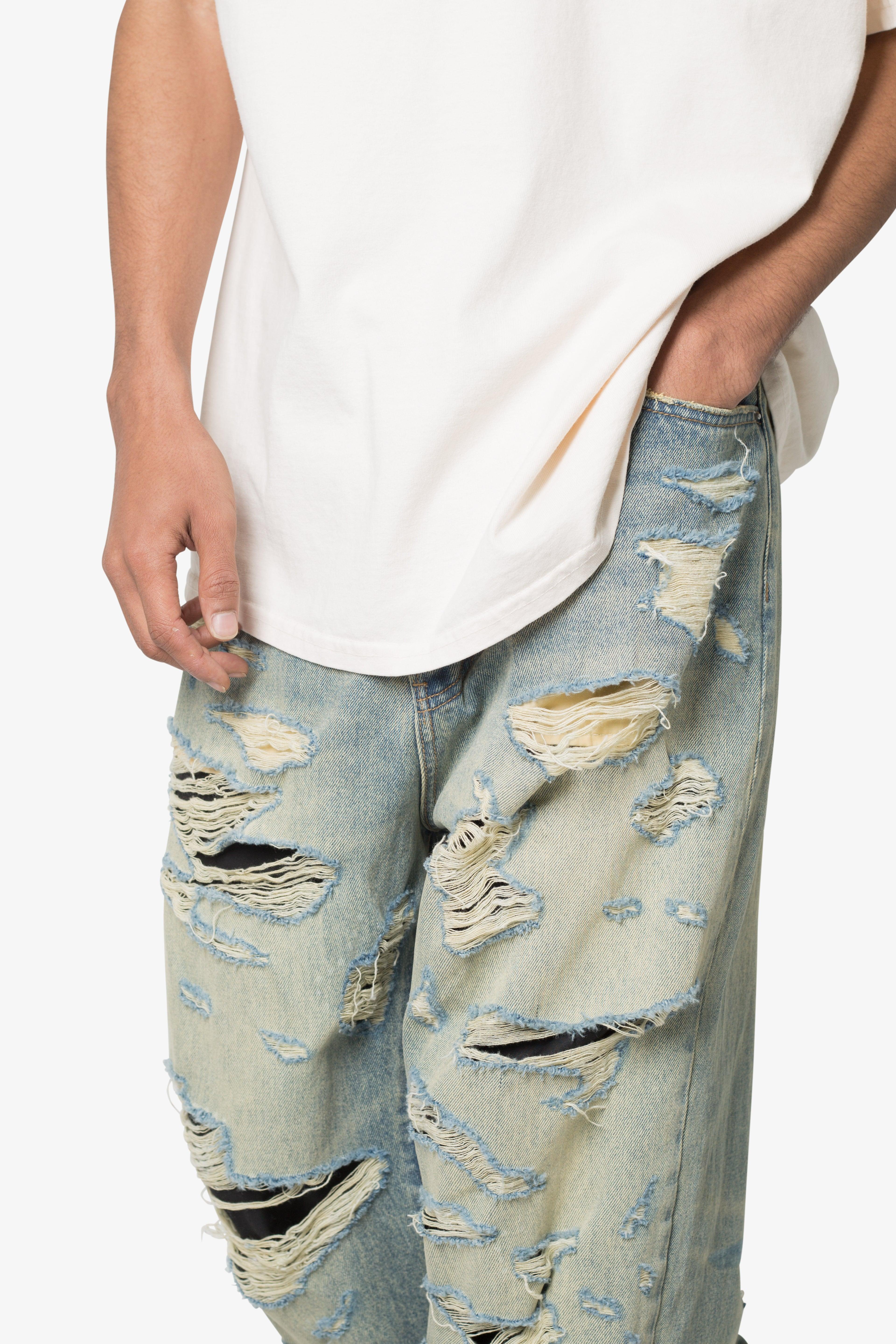 Ultra Baggy Distressed Denim - Vintage Blue Product Image