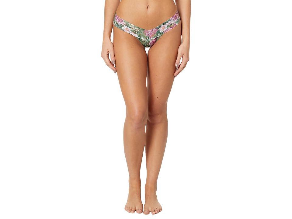 Printed Low-Rise Signature Lace Thong Product Image