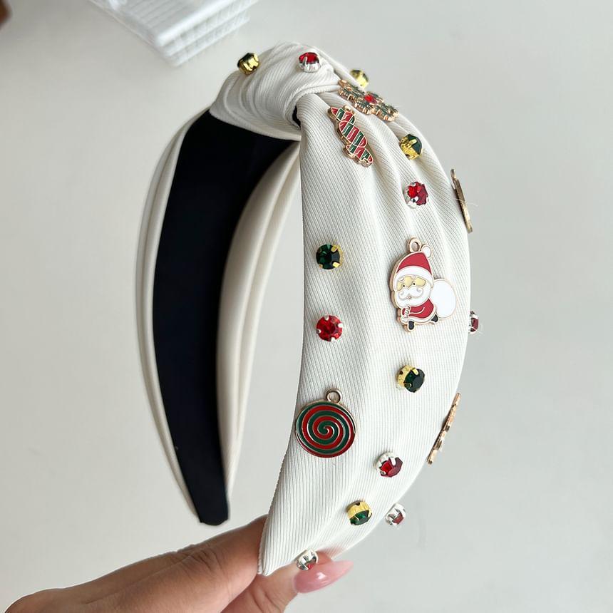 Christmas Metal Charm Fabric Knot Headband (Various Designs) Product Image