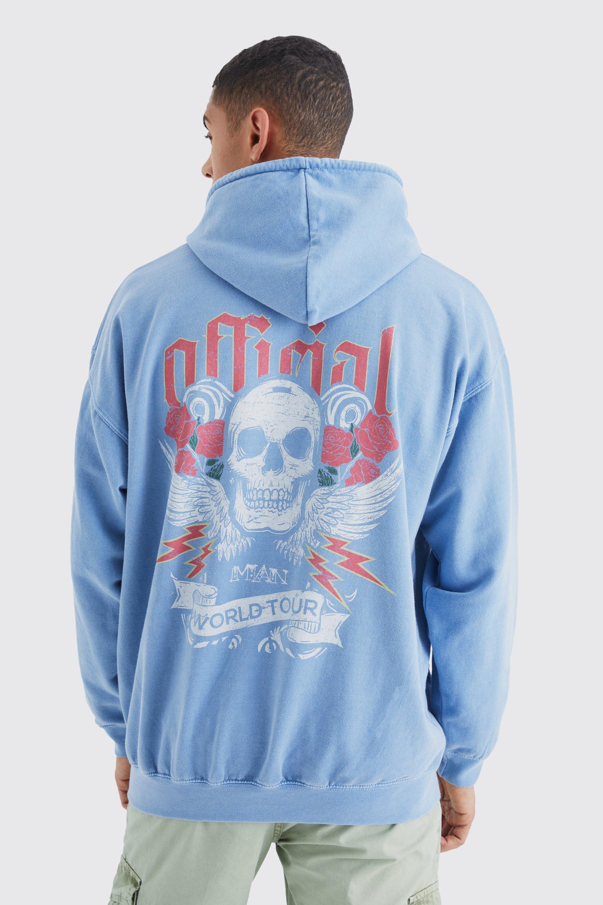 Oversized Skull Graphic Hoodie | boohooMAN USA Product Image