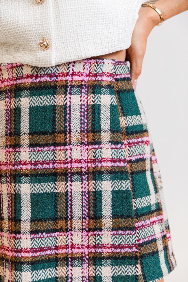 Sweet Escapes Green Plaid Skort FINAL SALE Product Image