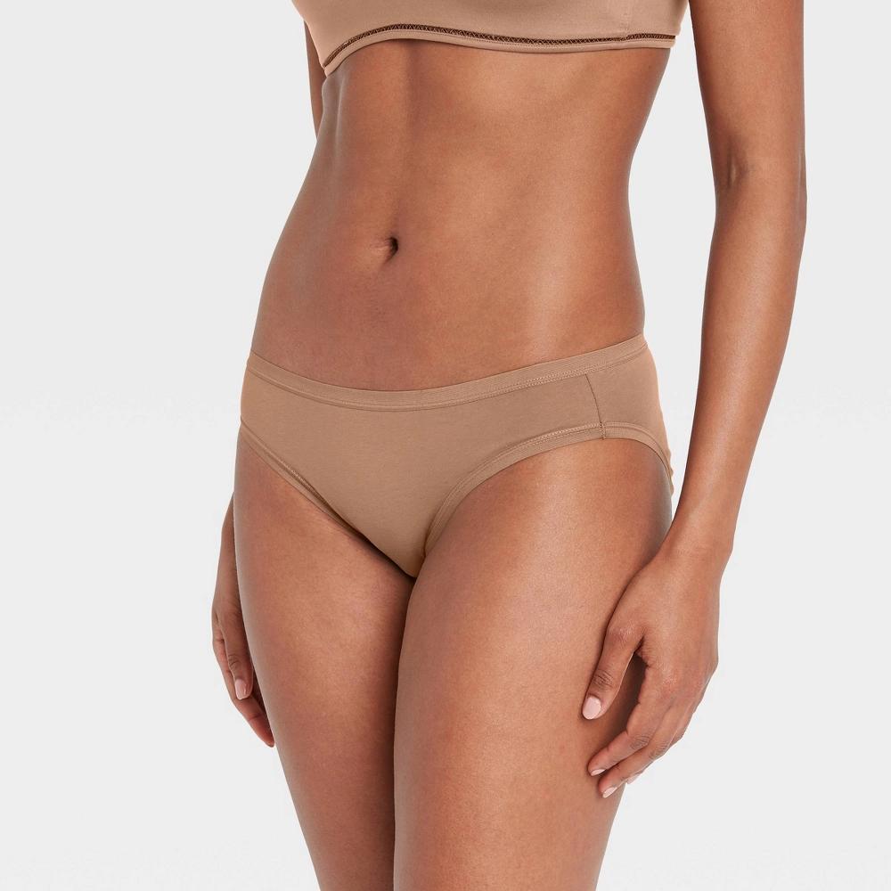 Women's Cotton Blend Bikini Underwear - Auden™ Caramel M Product Image