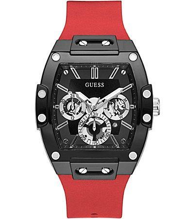 Guess Mens Black Red Silicone Multi-Function Watch Product Image