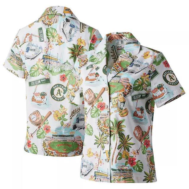 Womens Reyn Spooner Oakland Athletics Scenic Camp Button-Up Shirt Product Image