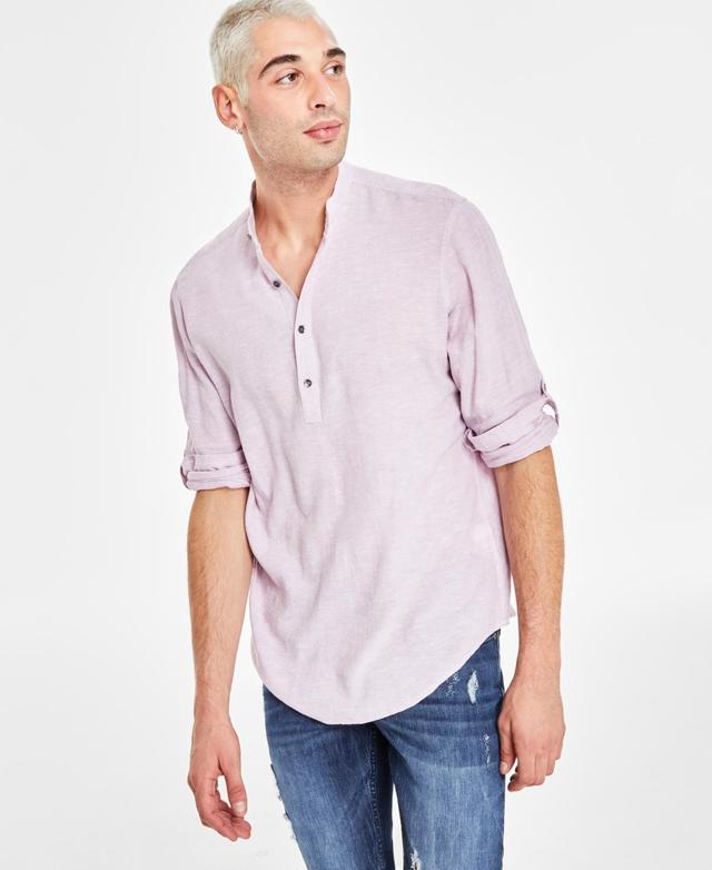 I.n.c. International Concepts Mens Regular-Fit Linen Popover Shirt, Created for Macys Product Image