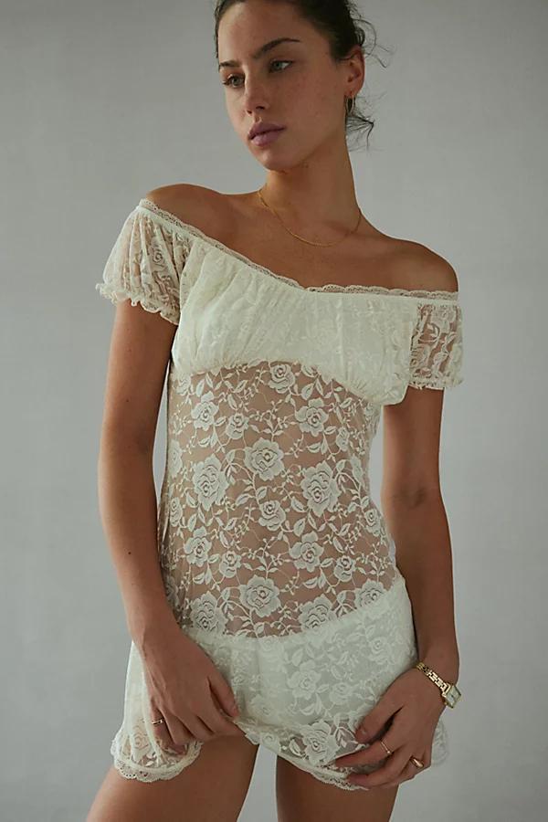 Out From Under Velma Lace Off-The-Shoulder Dress Womens at Urban Outfitters Product Image