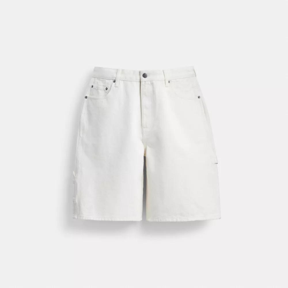 White Denim Shorts In Organic Cotton Product Image