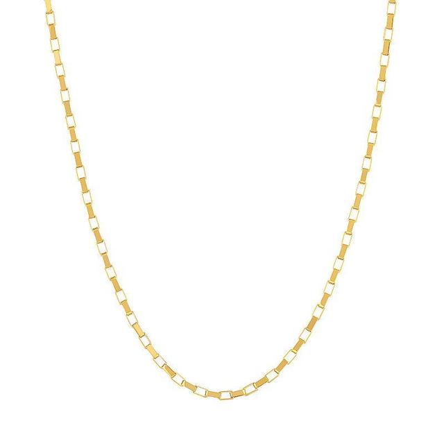 14k Gold Long Link Box Chain Necklace, Womens Yellow Product Image