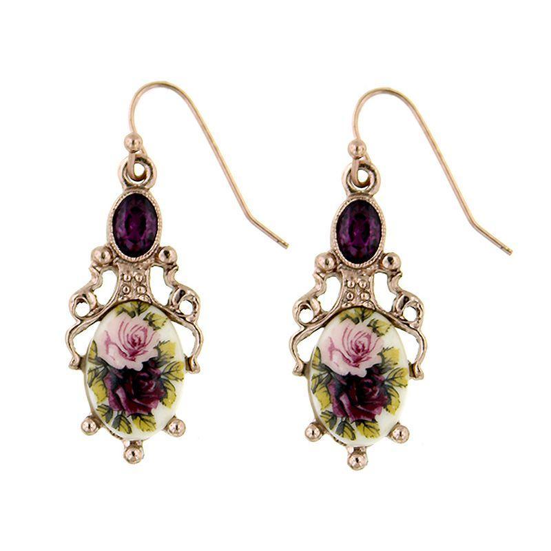 1928 Flower Drop Earrings, Womens, Multicolor Product Image