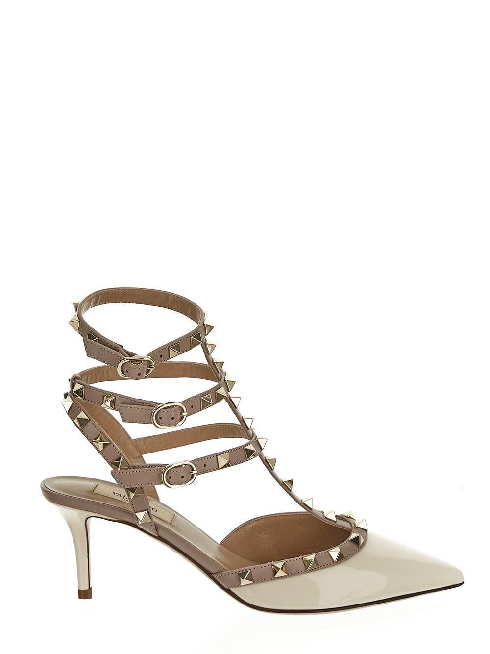 VALENTINO GARAVANI Ankle Strap Rockstud T. 65 In Ivory Product Image