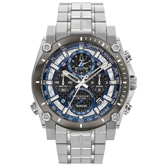 Men's Bulova Precisionist Chronograph Watch with Black Dial (Model: 98B316) Product Image