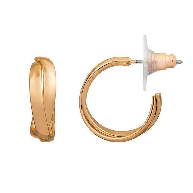 LC Lauren Conrad Clean Metal Nickel Free Hoop Earrings, Womens, Gold Product Image