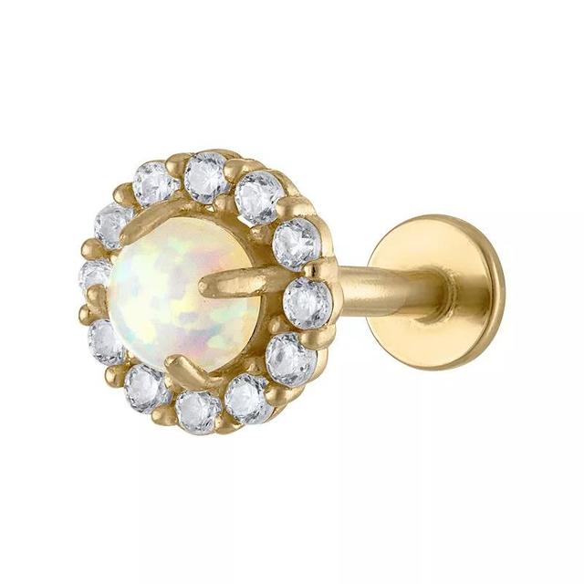 Amella Jewels 14k Gold Opal Internally Threaded Cartilage Earring, Womens Product Image