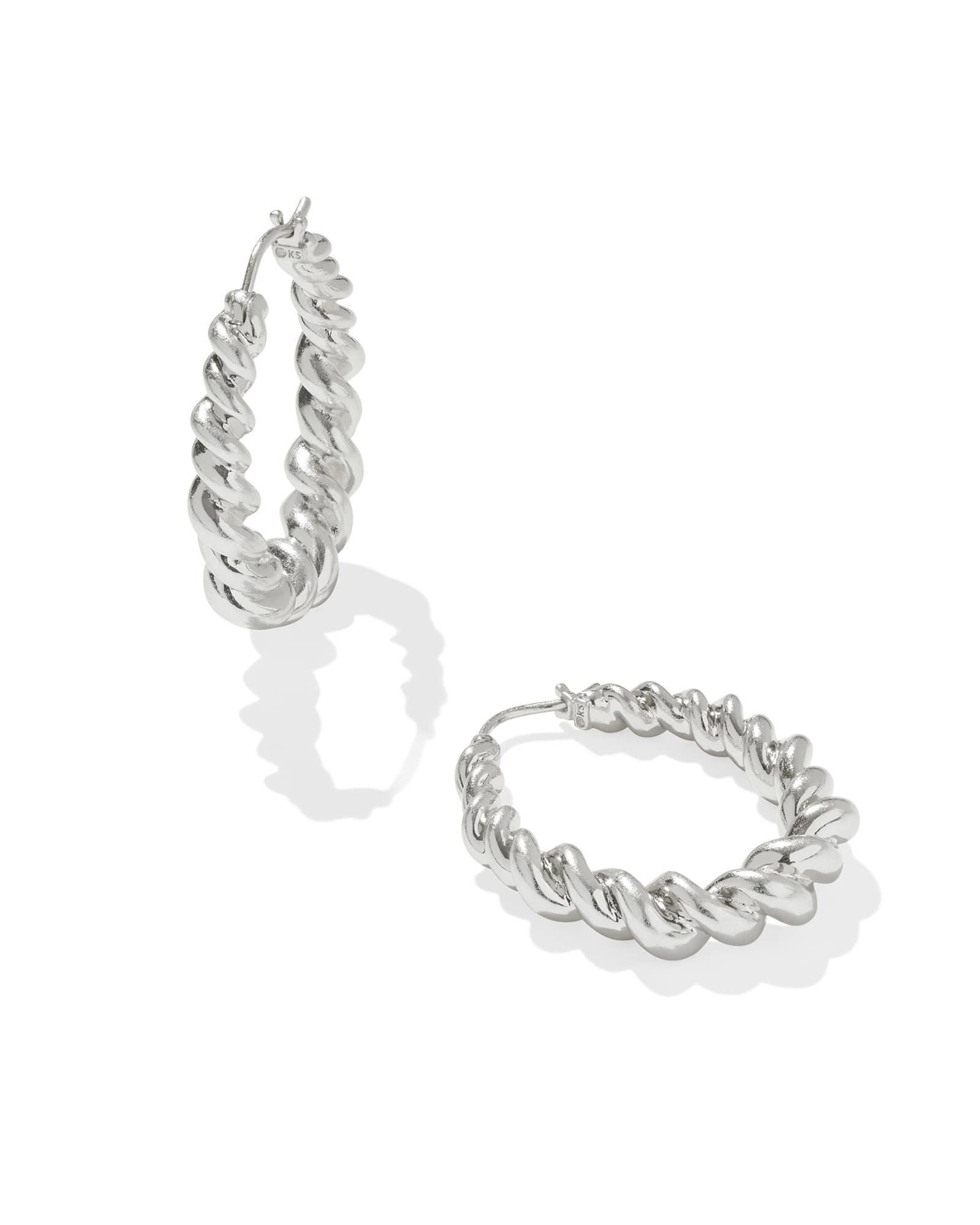 Haisley Hoop Earrings in Silver Product Image