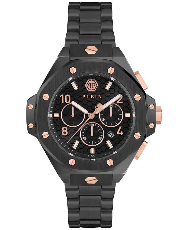 Philipp Plein Mens Chronograph Black Ion Plated Bracelet Watch 46mm Product Image