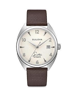 BULOVA Frank Sinatra Fly Me to the Moon Leather Strap, 39mm Product Image