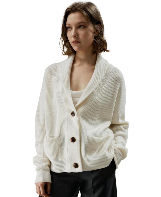 Lilysilk Womens Wool Knit Shawl Collar Cardigan for Women Product Image