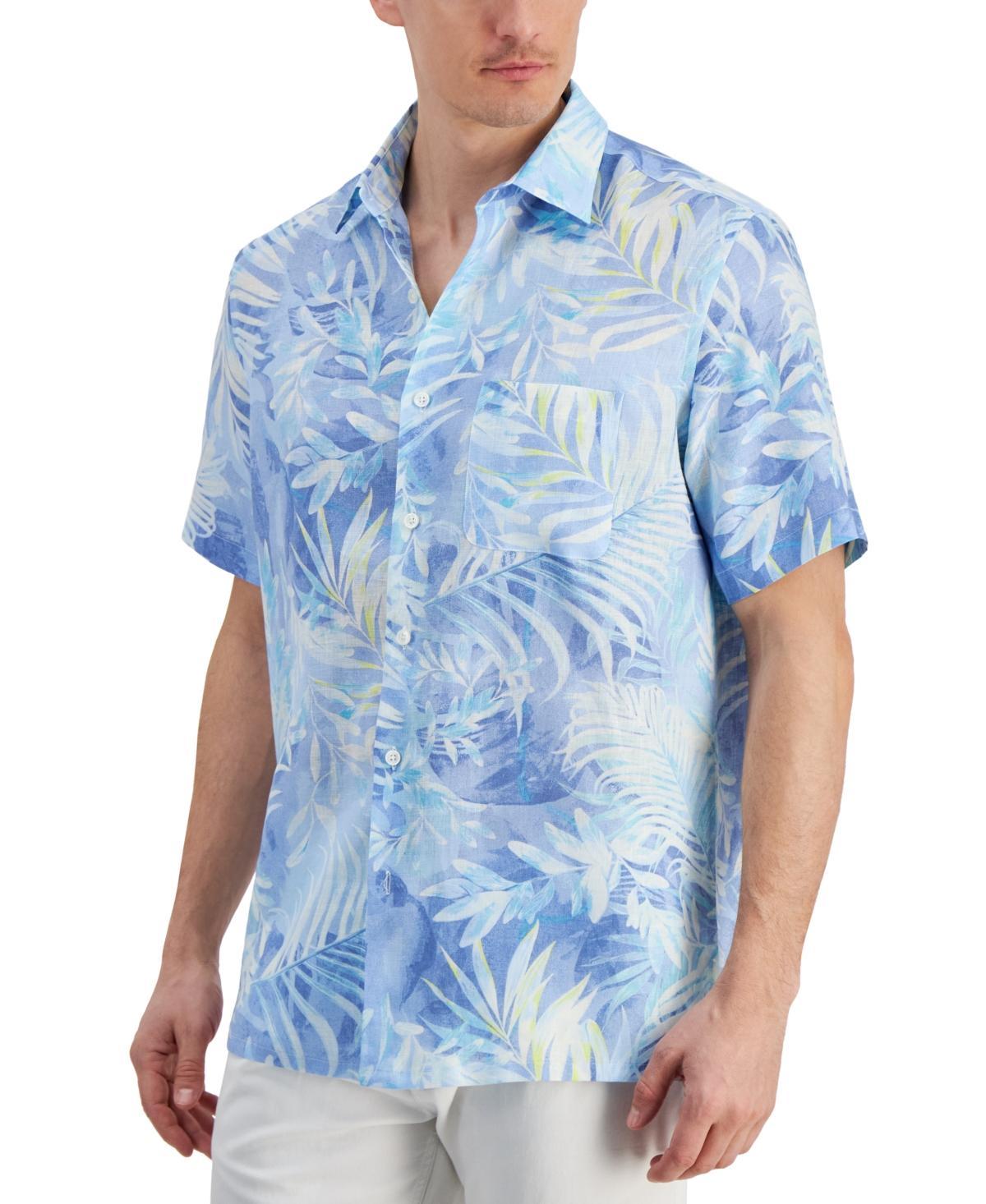 Club Room Mens Gado Leaf-Print Short-Sleeve Linen Shirt, Created for Macys Product Image