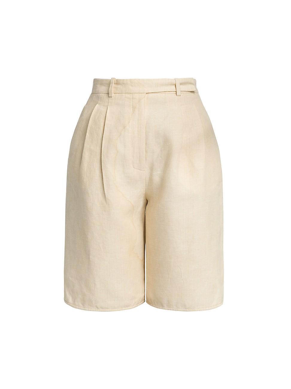 Womens Rupert Linen Pleated Shorts Product Image