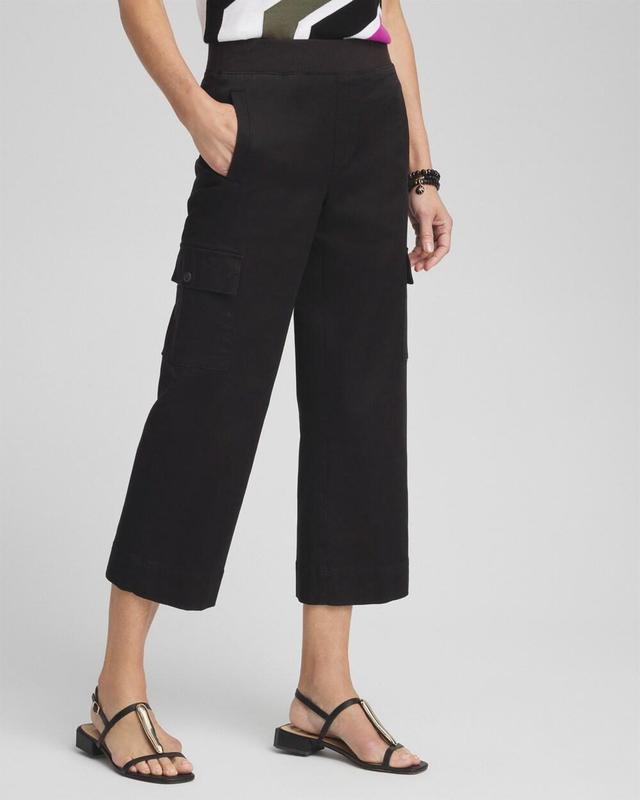 Women's Cargo Wide Leg Cropped Pants Product Image