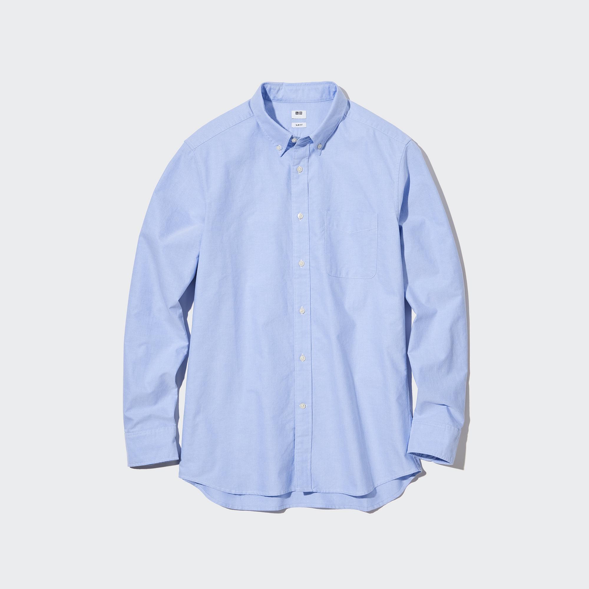 Oxford Slim-Fit Long-Sleeve Shirt Blue XS UNIQLO US Product Image