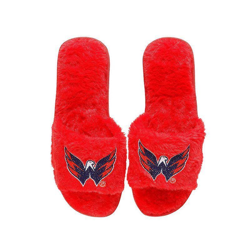 Womens FOCO Washington Capitals Rhinestone Fuzzy Slippers Product Image