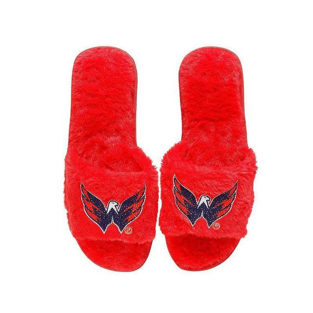 Womens FOCO Washington Capitals Rhinestone Fuzzy Slippers Product Image