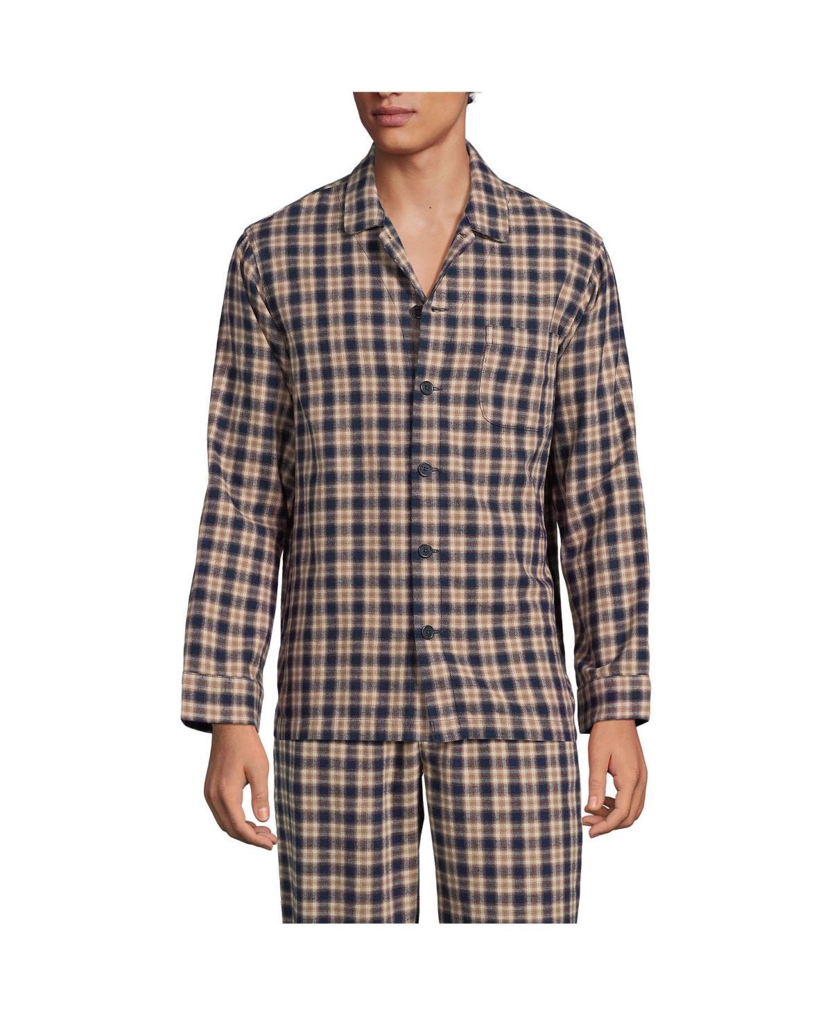 Lands End Mens Classic Fit Flannel Pajama Shirt - Radiant navy Product Image