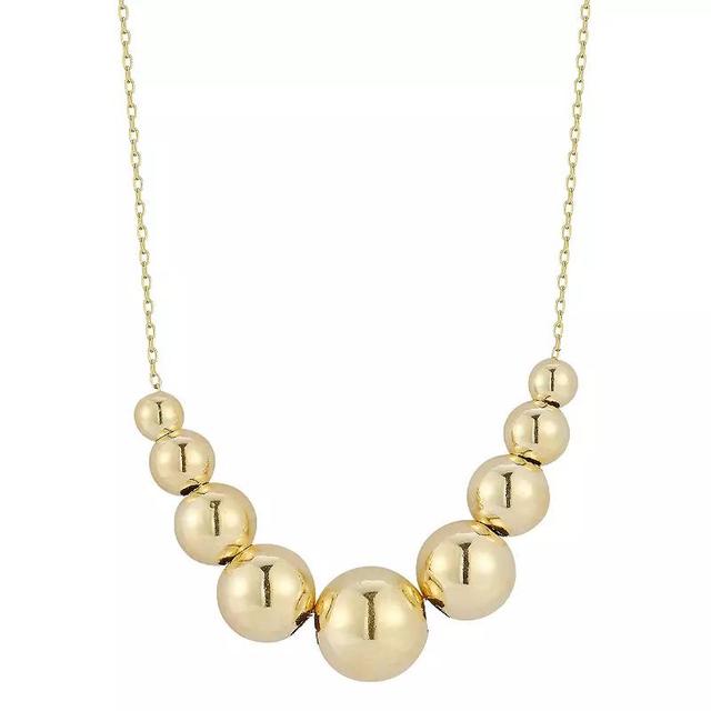 LUMINOR GOLD 14k Gold Graduated Ball Necklace, Womens Product Image