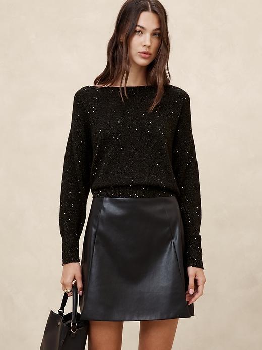 Asymmetrical Sequin Sweater Product Image