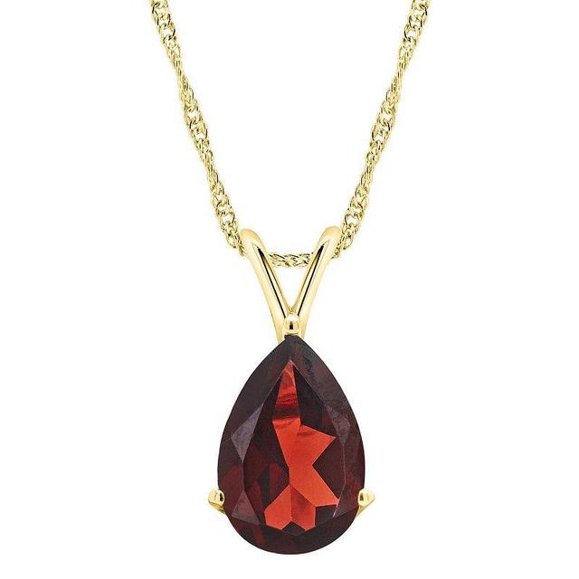 Alyson Layne 14k Gold Pear Cut Garnet Pendant Necklace, Womens 14k White Gold Product Image