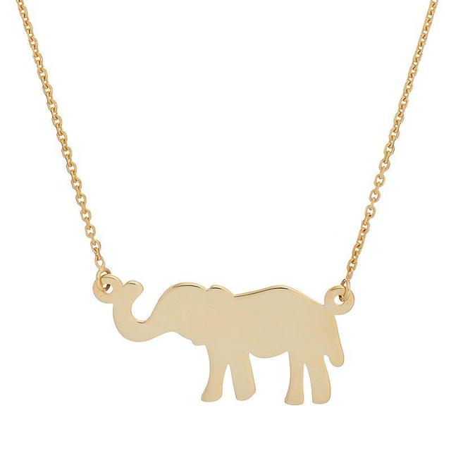 14k Gold Elephant Necklace, Womens Yellow Product Image