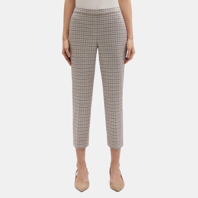 Plaid Knit Slim Cropped Pull-On Pant | Theory Outlet Product Image