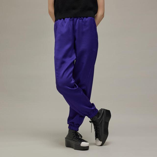 adidas Y-3 Cuffed Tech Seersucker Pants Black S Womens Product Image